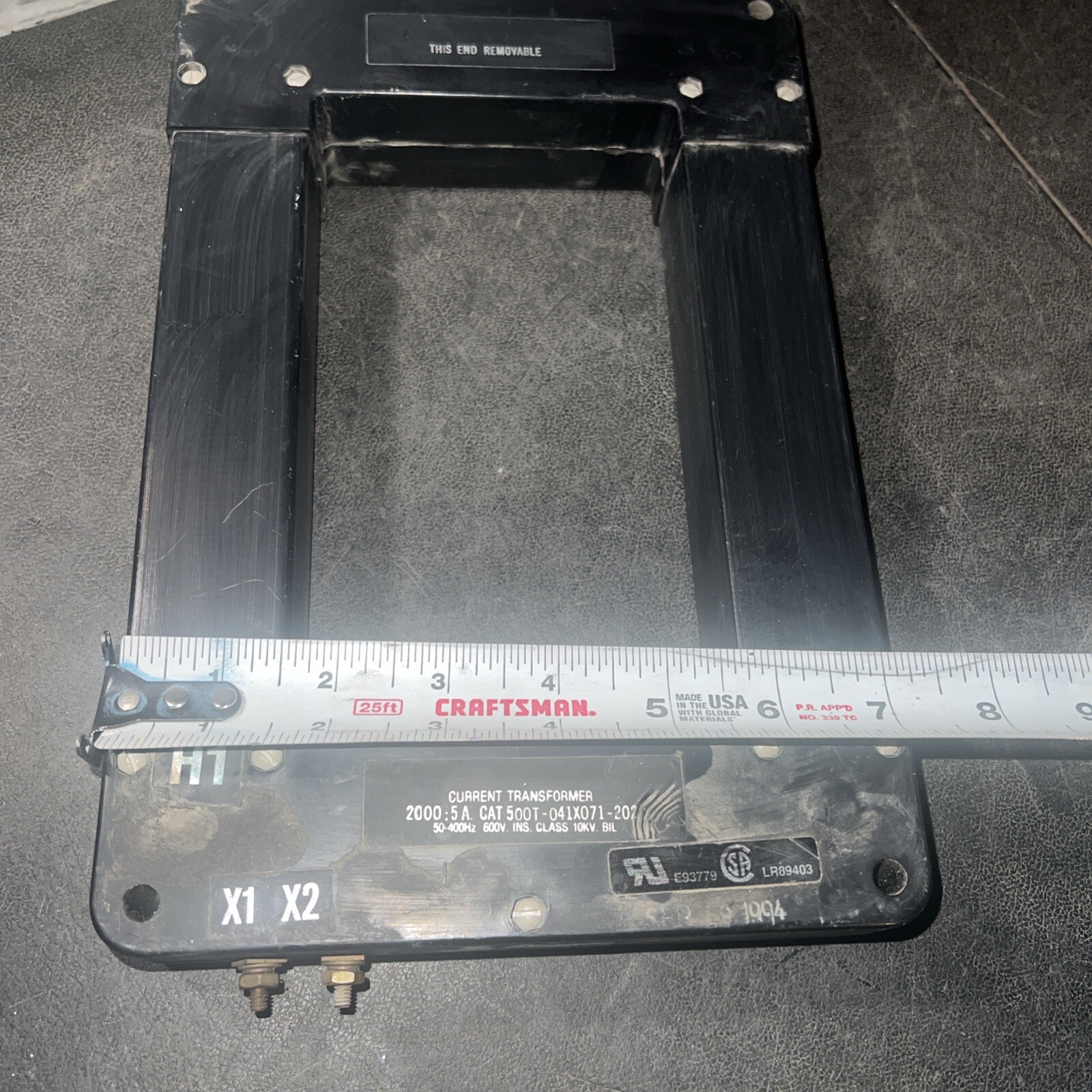 EIL 500T-041X071-202 Current Transformer 2000:5A Ratio 10 kV 600V 50-400 Hz