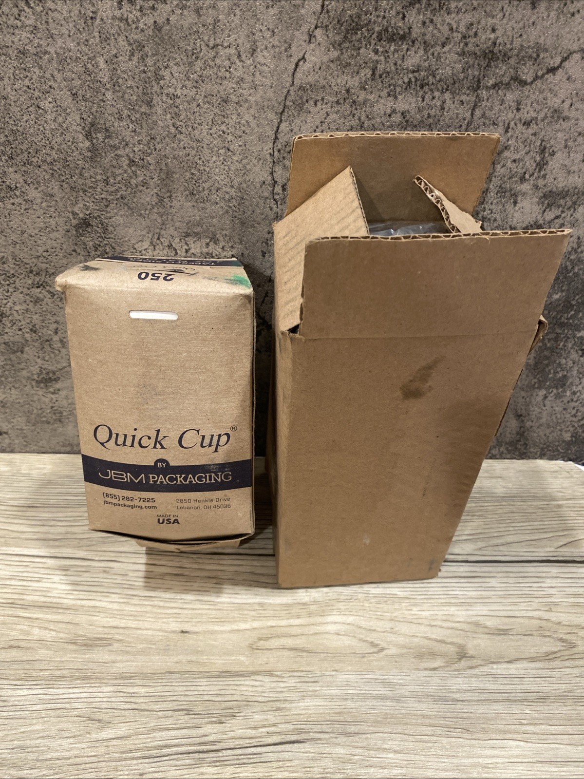 JBM Quick Cup Dispenser & Quick Cup Flat Cups 250 Count -Metal Wall Dispenser