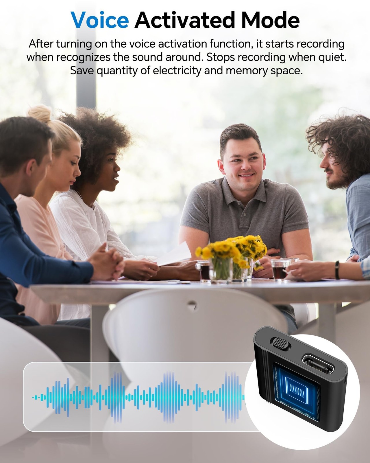 yvn 128GB Digital Voice Recorder – Voice Activated Recorder with Playback, Au…