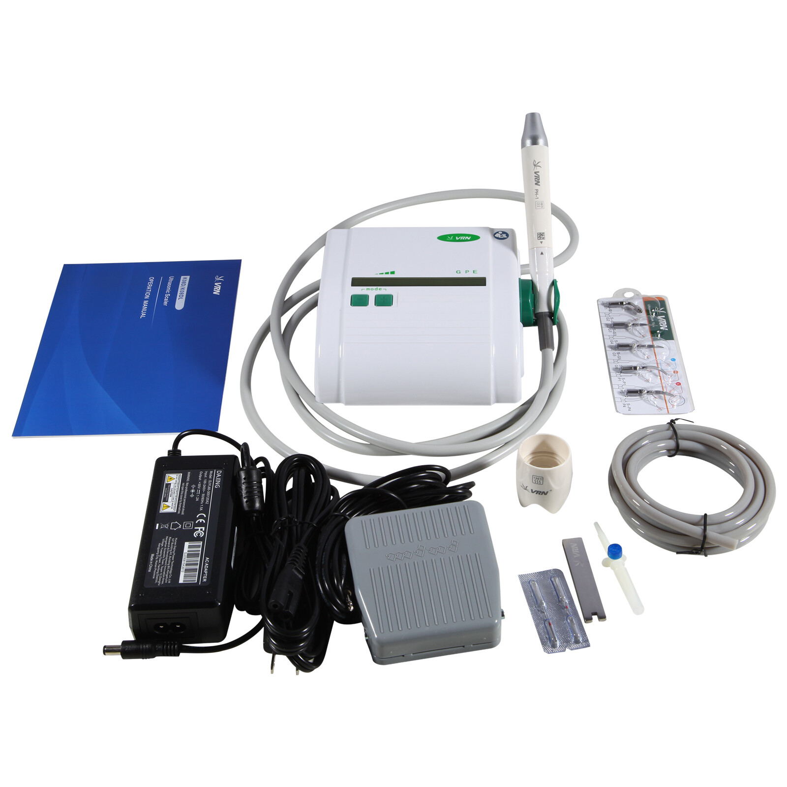 Ultrasonic Piezo Dental Scaler +LED Detachable Handpiece+5Tips fit EMS VRN-K08DL