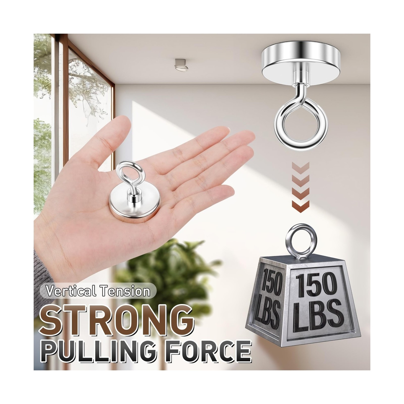 FINDMAG Neodymium Fishing Magnet, 150 LBS Pulling Force Strong Magnet with Li…