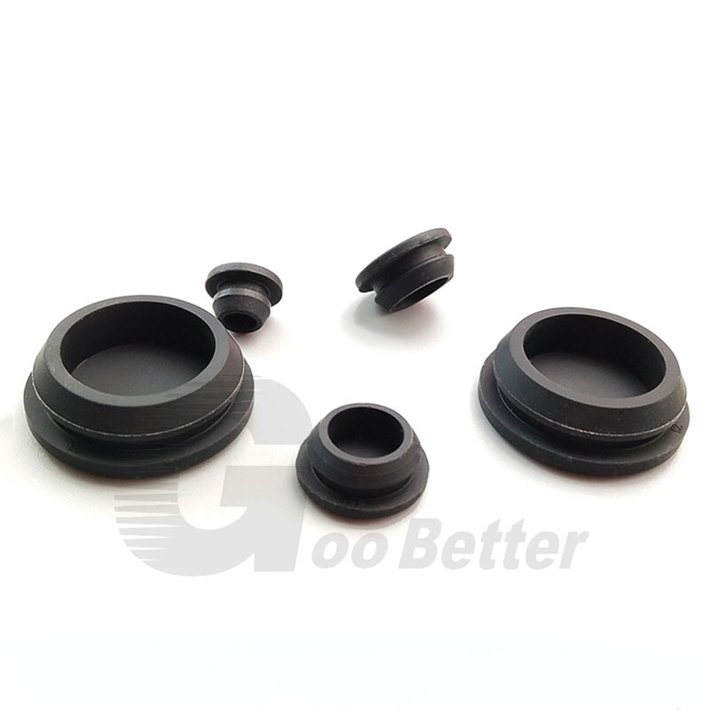 Snap-on Hole Plug Black Silicone Rubber Blanking Seal Plugs 2.5mm-50.6mm
