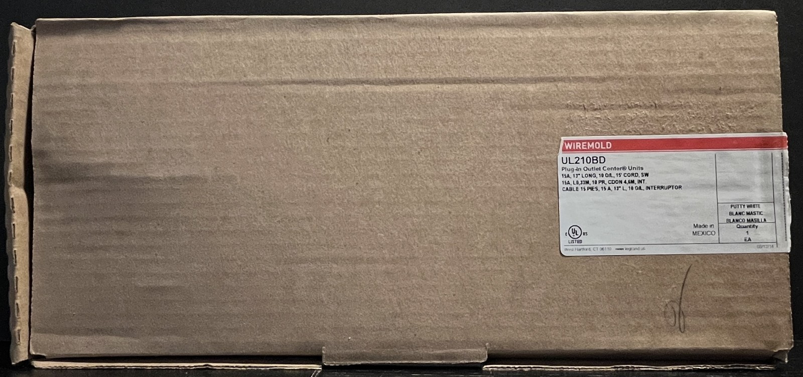Wiremold UL210BD Plug In 10 Outlet Center 15A 15’Cord Power Strip New In Box