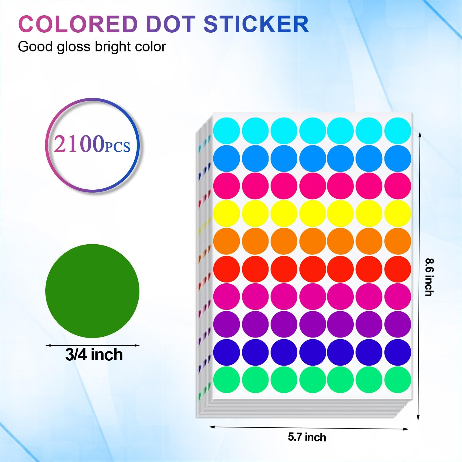 Dot Sticker 2100 Pcs 3/4″ Blank Garage Sale Price Stickers Circle Sticker‘s C…
