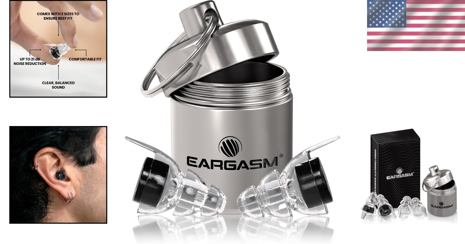 High Fidelity Earplugs for Concerts – 21 dB Noise Reduction
