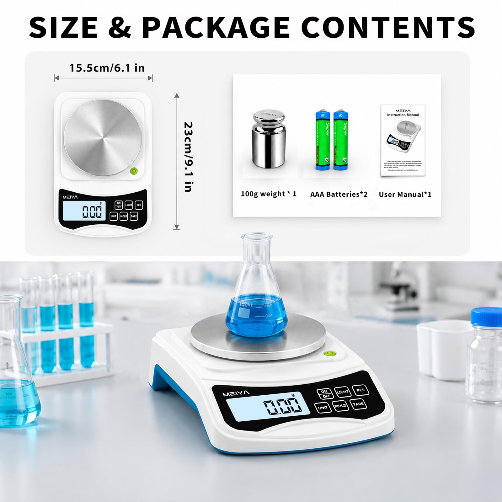 High Precision Digital Lab Scale 1000g x 0.01g – Multi-Function Electronic Balan