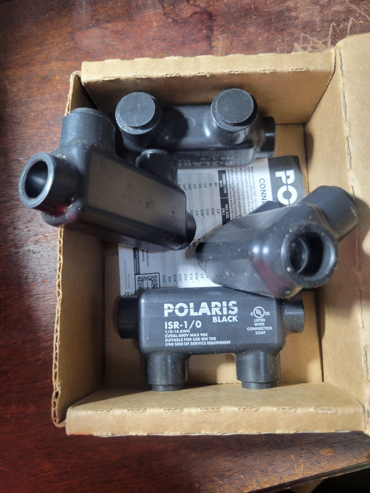 Box Of 4 NSI POLARIS ISR-1/0, 1/0 – 14 AWG , HEX SIZE 3/16″ 600 V