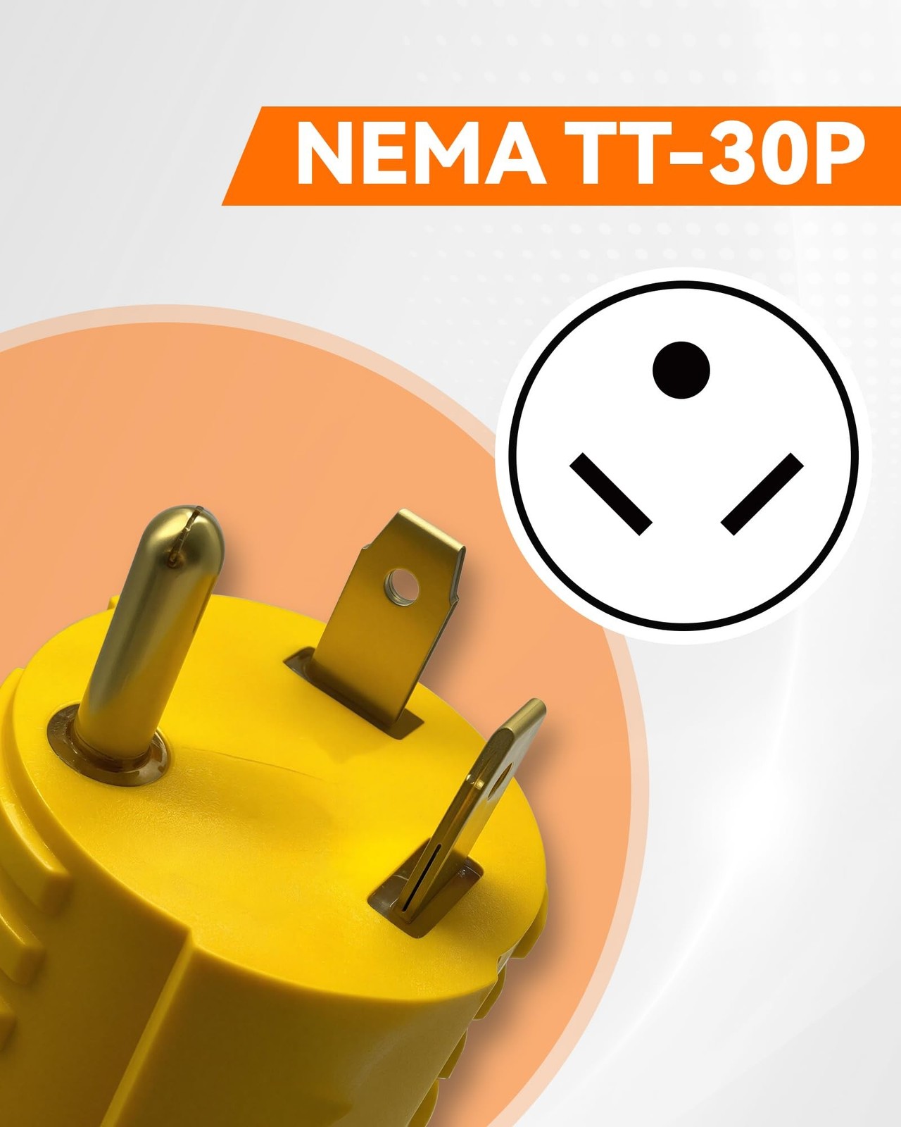 NEMA TT-30P to L14-30R Transfer Switch Adapter, 125V, ETL | 30 Amp Male to 30…