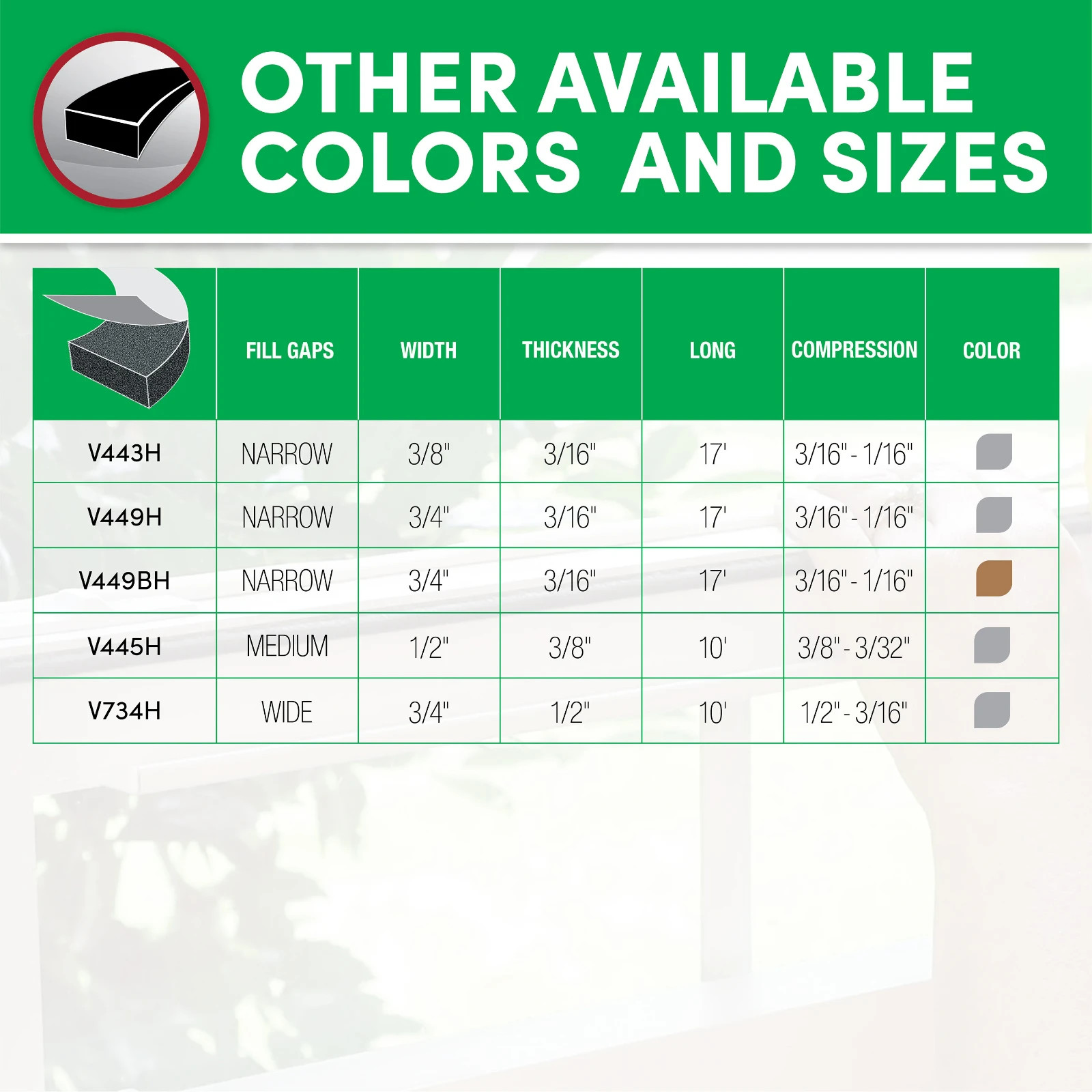 3/4 in. x 1/2 in. 10 ft. Grey Vinyl Foam Weather-Seal Self-Stick Tape