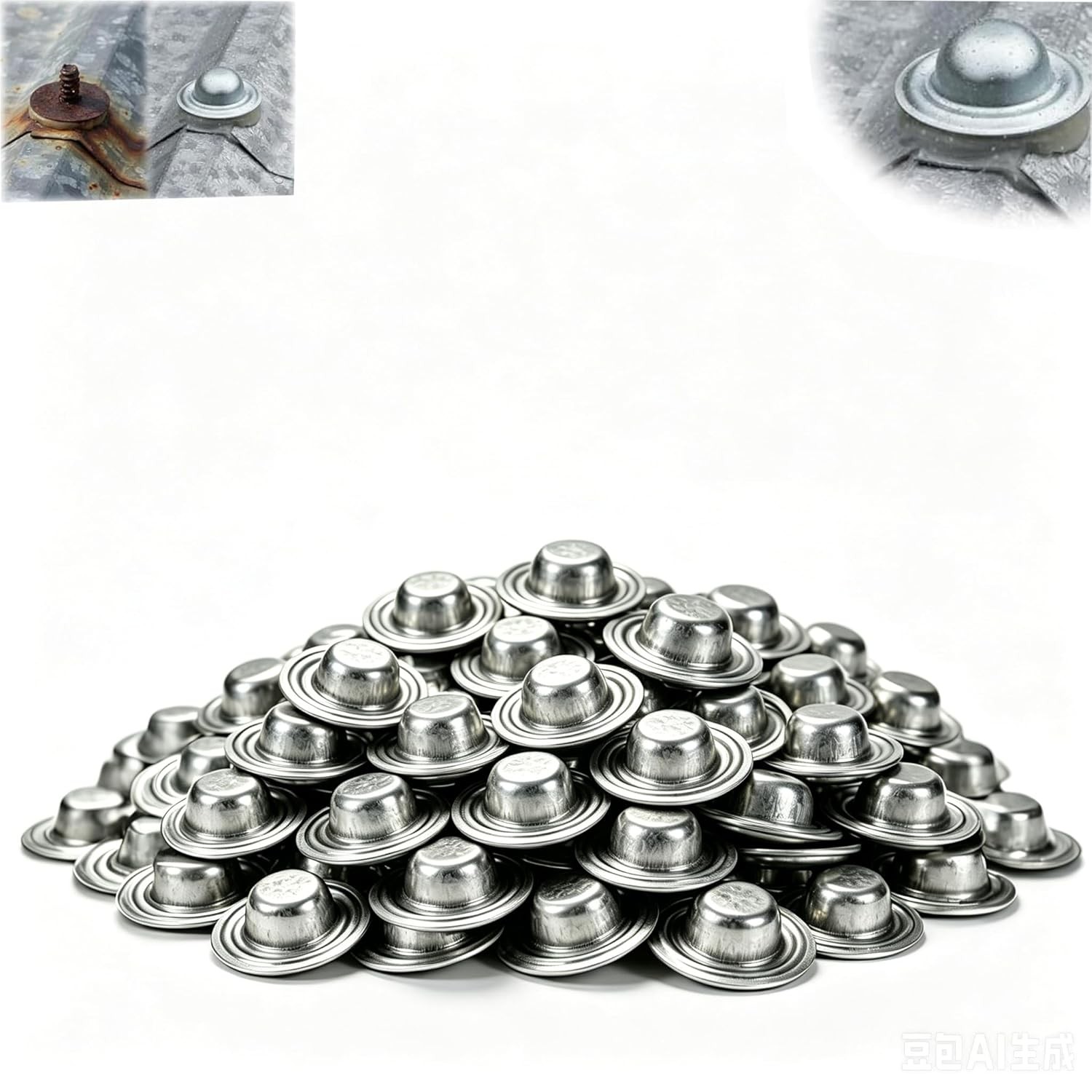 100 Pack Galvalume Metal Roof Screw Caps Rustproof Waterproof Roofing Screw Caps