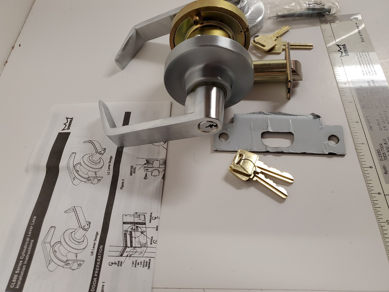 «NEW» Dorma Classroom Intruder Lock, CL877D LRC 626 RH, Heavy Duty Keyed, CL800