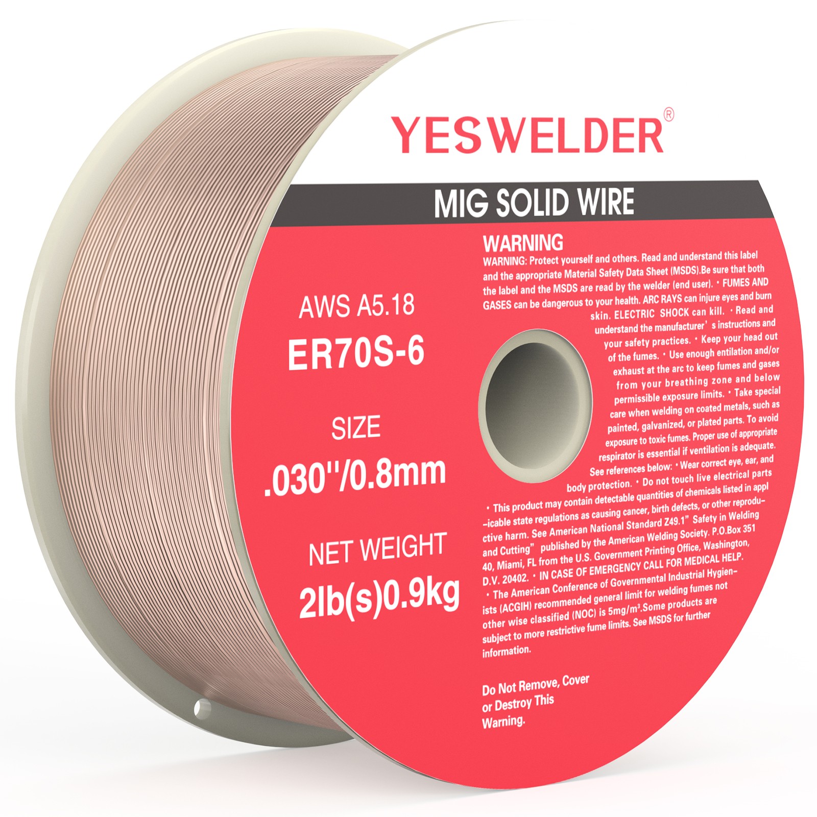 YESWELDER ER70S-6 MIG Welding Wire .023 .030 .035 2-44LB Solid Carbon Steel