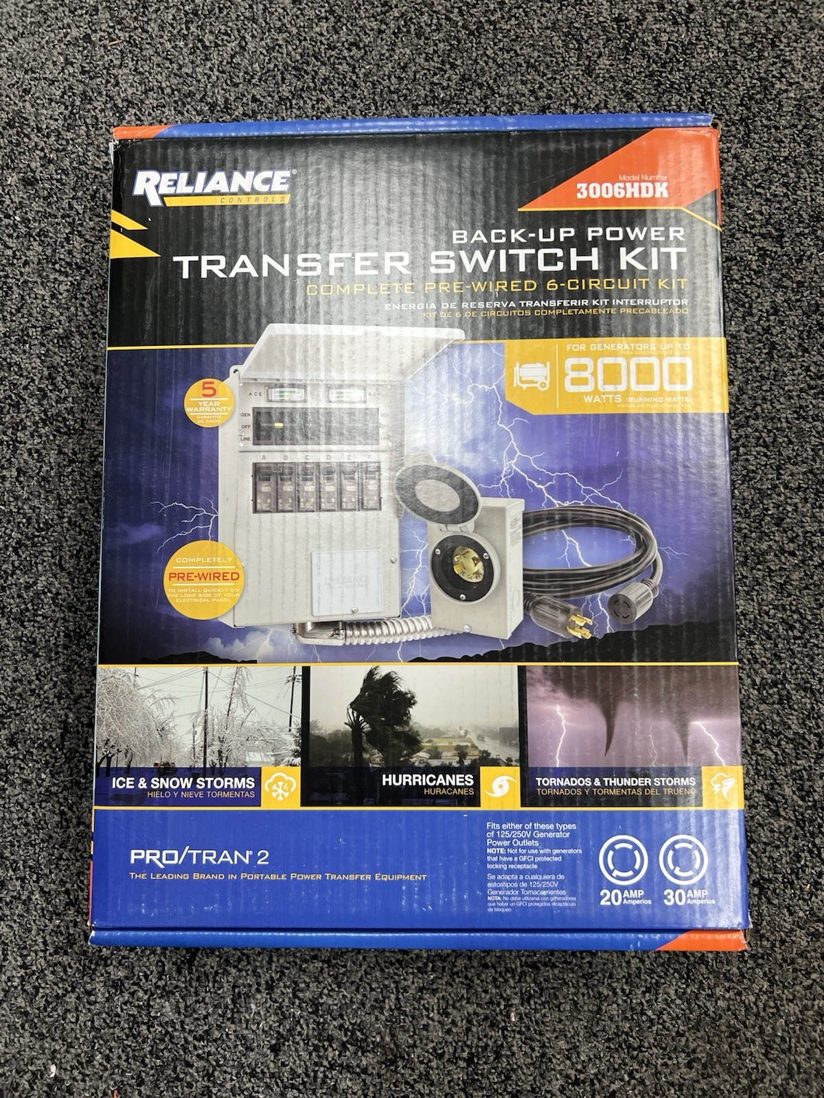 Reliance Controls Backup Power 8000 WATT Transfer Switch Kit 3006HDK – *NEW*