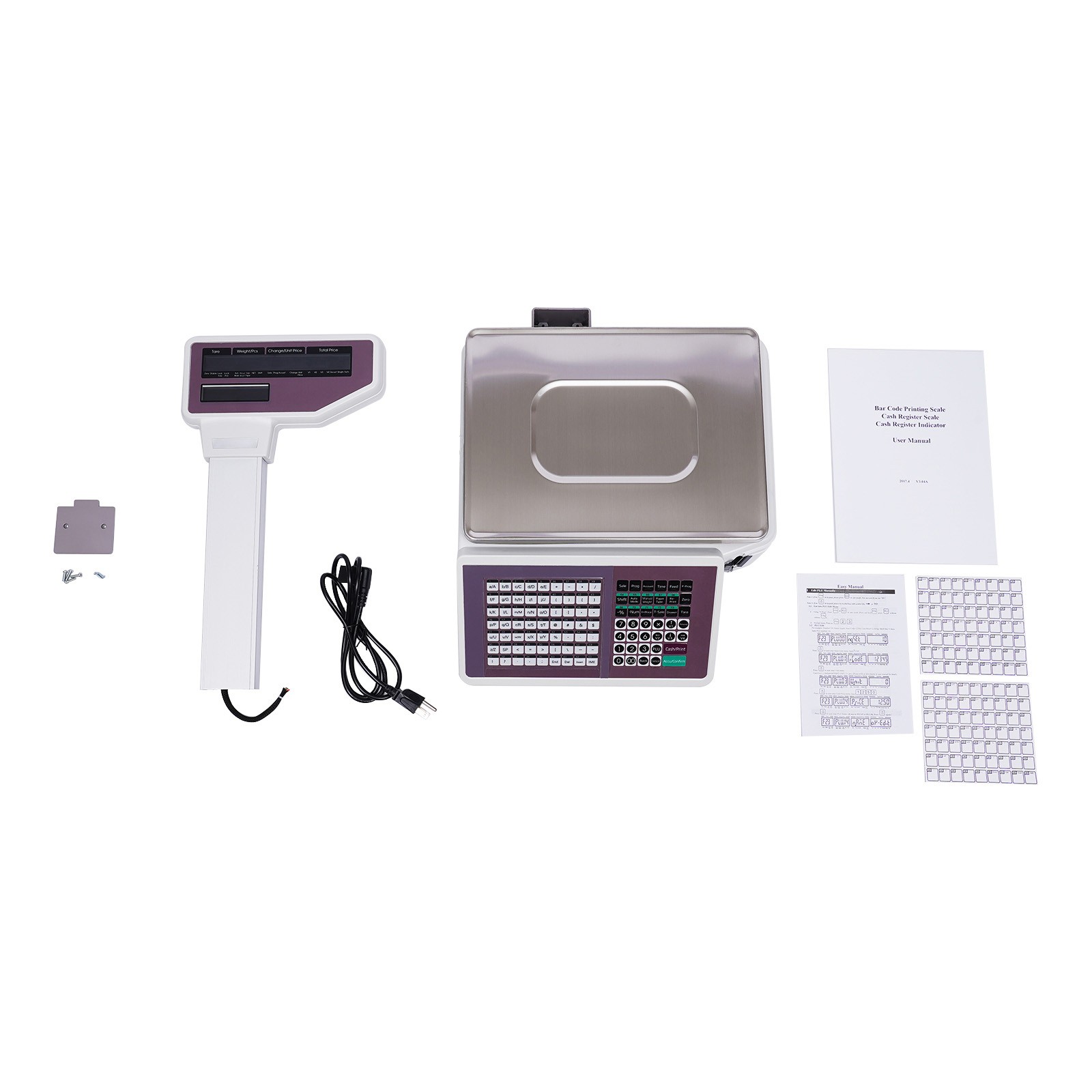 Electronic Scale Digital Price Computing Scale with Thermal Label Printer 66LB