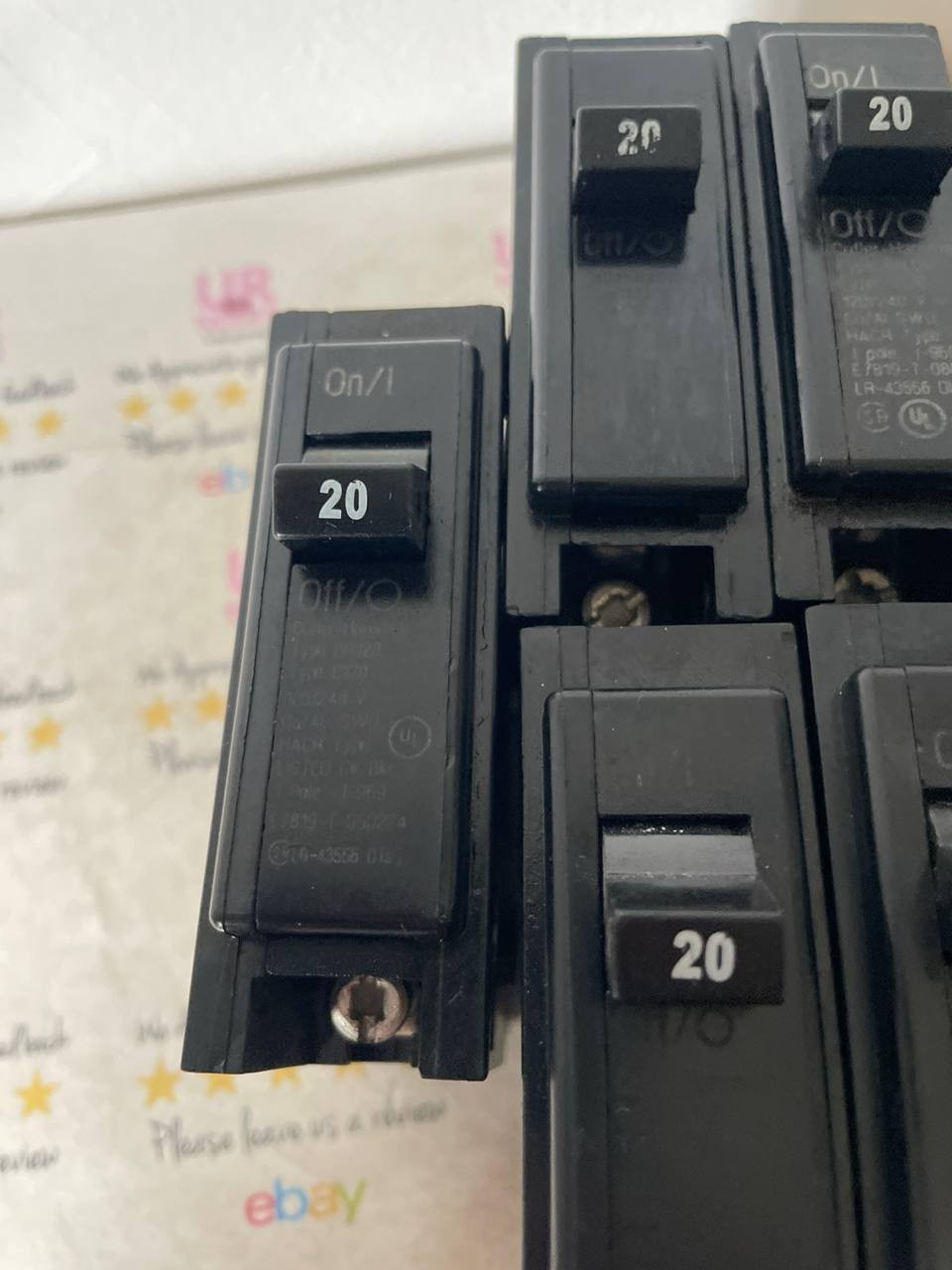 Cutler Hammer BR120 1 Pole 20 Amp Type C120 Circuit Breaker LOT OF 5