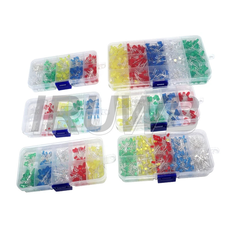 F3 F5 LED Diode Various Kits White Green Red Blue Yellow 3MM 5MM Light Emitting