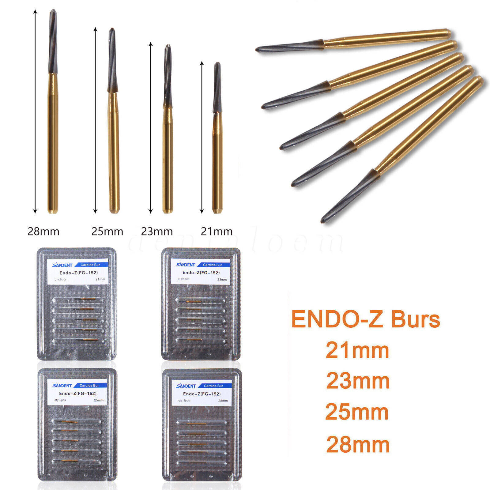 Dental Endo ENDO-Z Tungsten Carbide Burs FG Round Bur High Speed 21/25/28mm