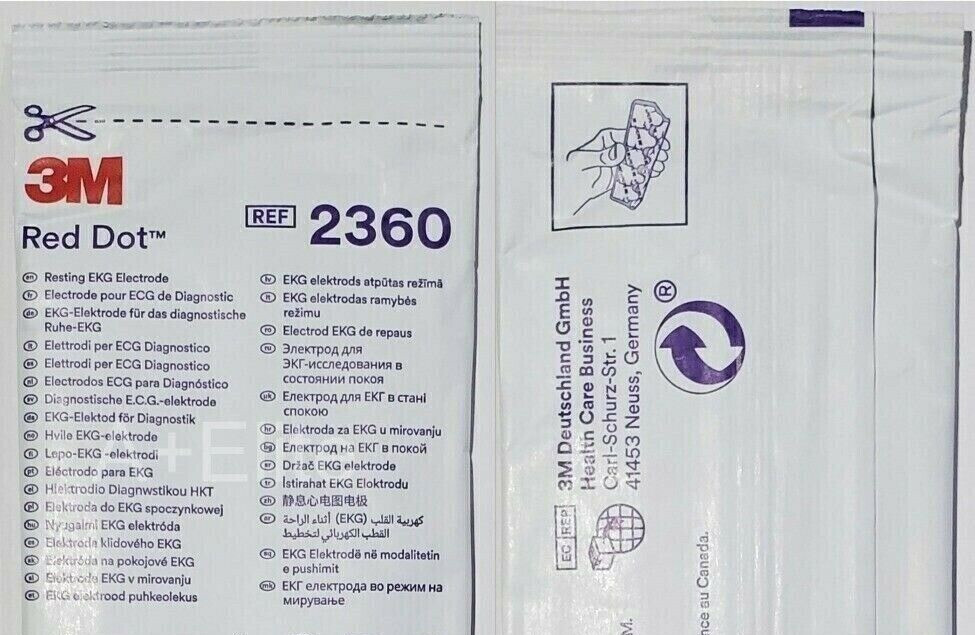 1000 ECG EKG 3M Red Dot Resting Tab Electrode Monitoring Tab Clip Connector 2360