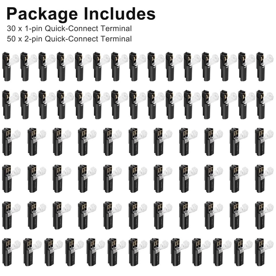 80 PCS Plug-In Quick Wire Connectors Reusable Clamp Terminal Blocks for Cables