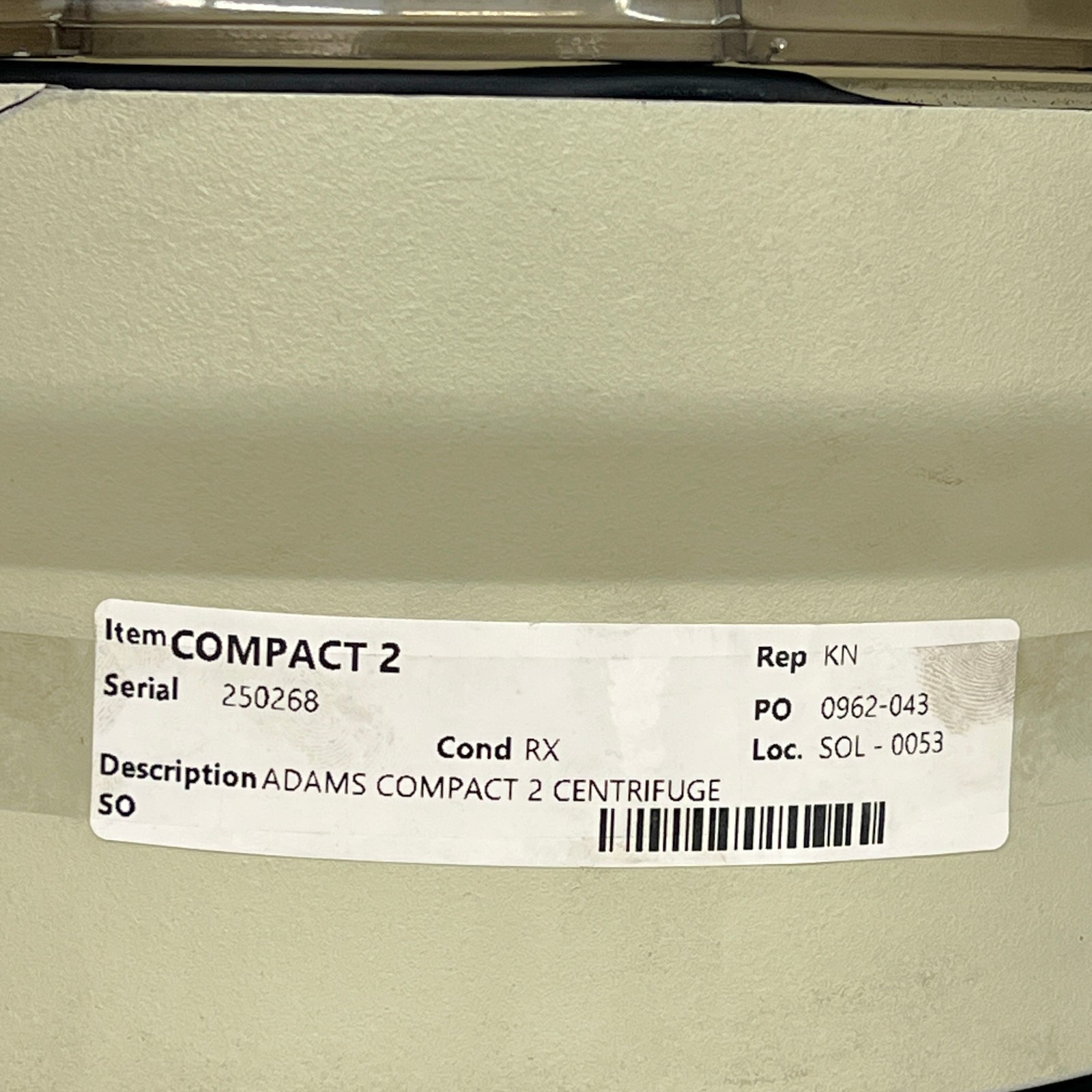 Becton Dickinson Adams Compact 2 Centrifuge 0962-043 with Rotor, Tested