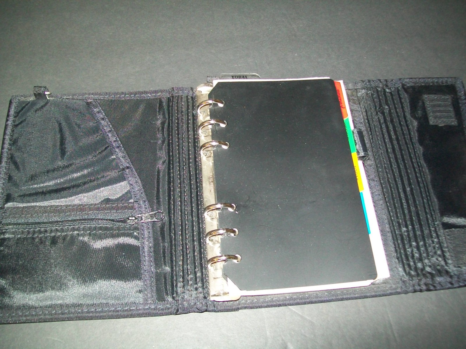 Vintage Brown Nylon Planner 6 Ring Organizer With Pockets 5.75in x 7.5in