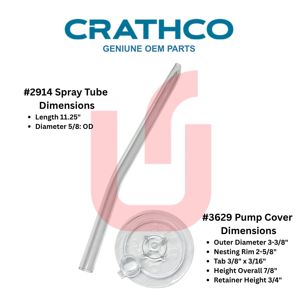 Crathco Bowl Pump Cover and Spray Tube Kit – Set of 4 – Genuine OEM Parts
