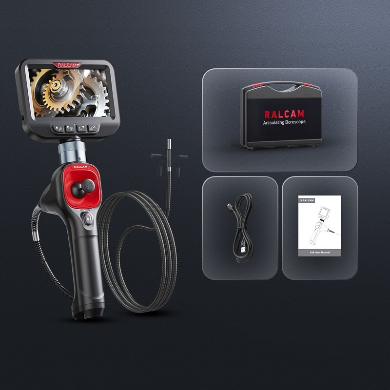 10ft/5ft Ralcam Articulating Borescope Camera 360° Joystick Endoscope Semi Rigid