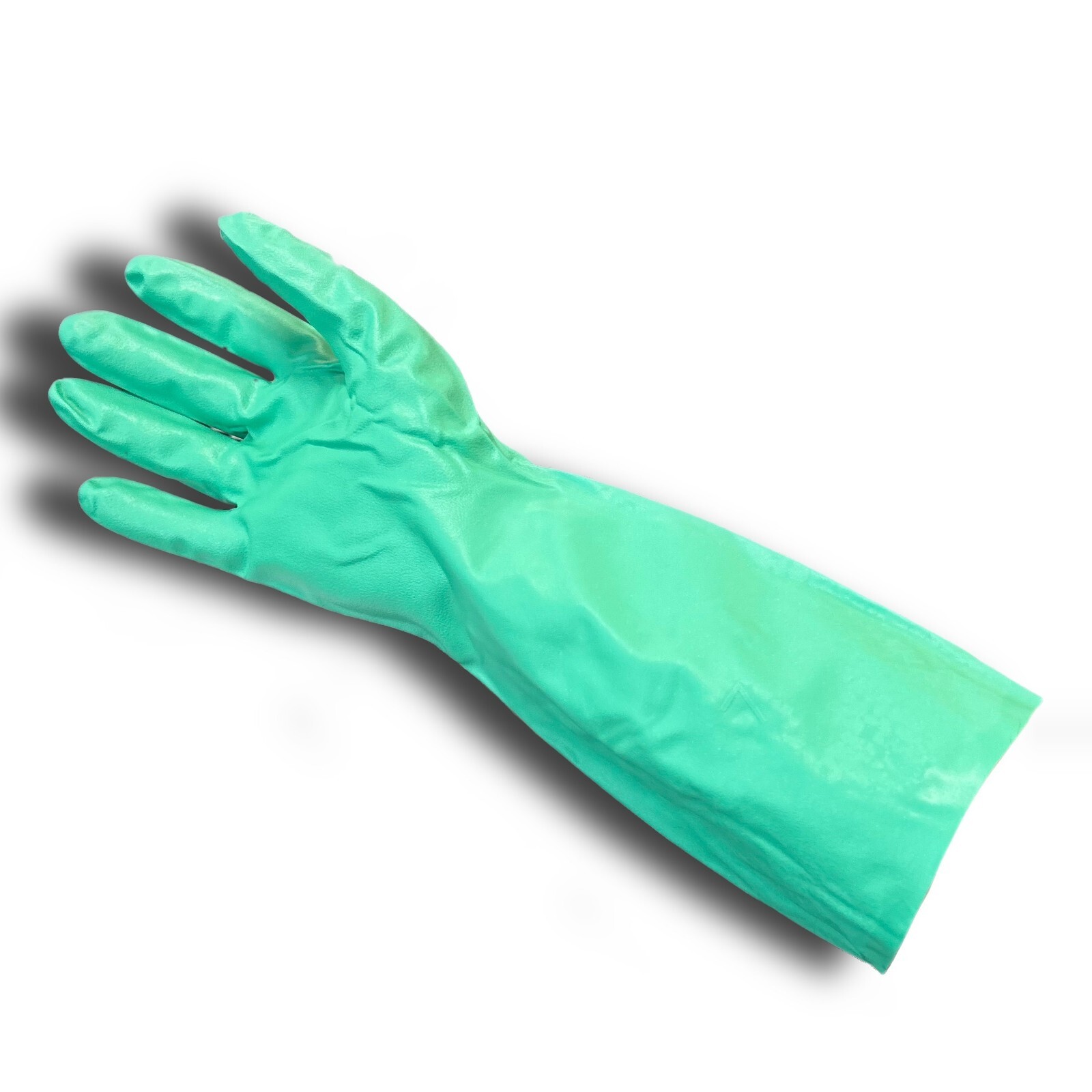 1 Packet of 12 Pairs Chemical Resistant Gloves – Size 7, Nitrile, 13″ L