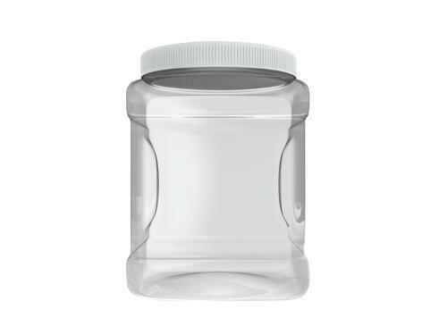 Plastic 32 oz. Parts Storage Clear Grip Jar with Screw on Lid 3.5″ x 3.5″ x 5.5″