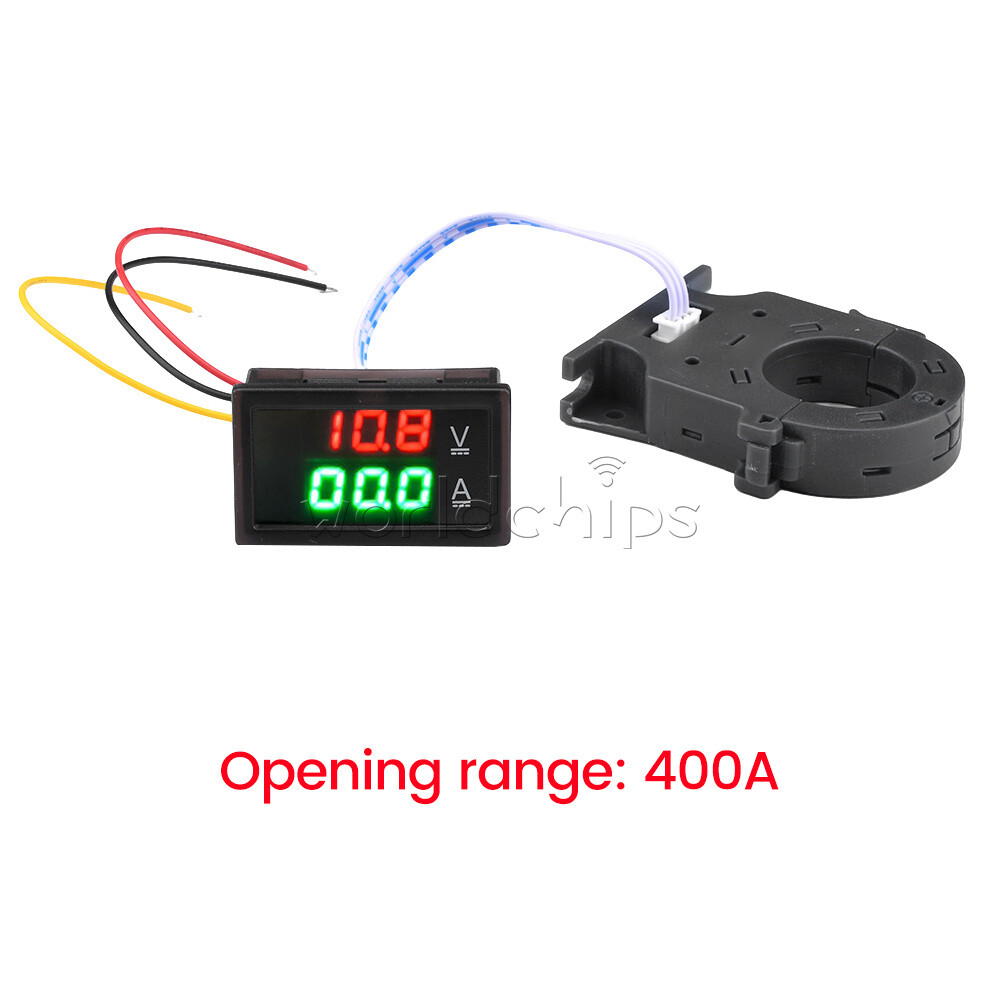 Hall Ammeter Voltmeter DC0-300V 0-400A Isolated Digital Current Voltage Meter