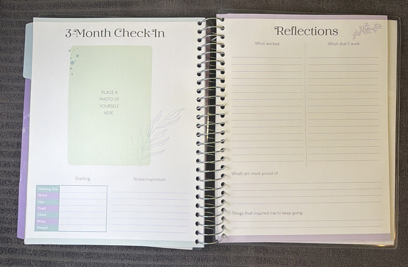 Pembrook 12 Month Wellness Planner Fitness Workout Tracker Book Journal Undated