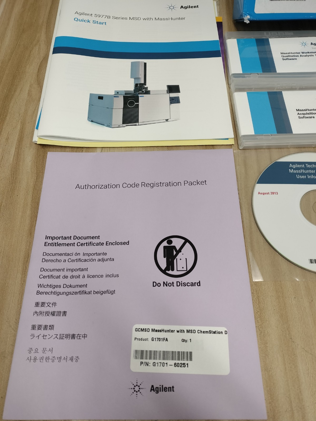 Agilent G1701-64600 Mass Hunter B.09.00 GCMS Software MHAQGCMS 10.0