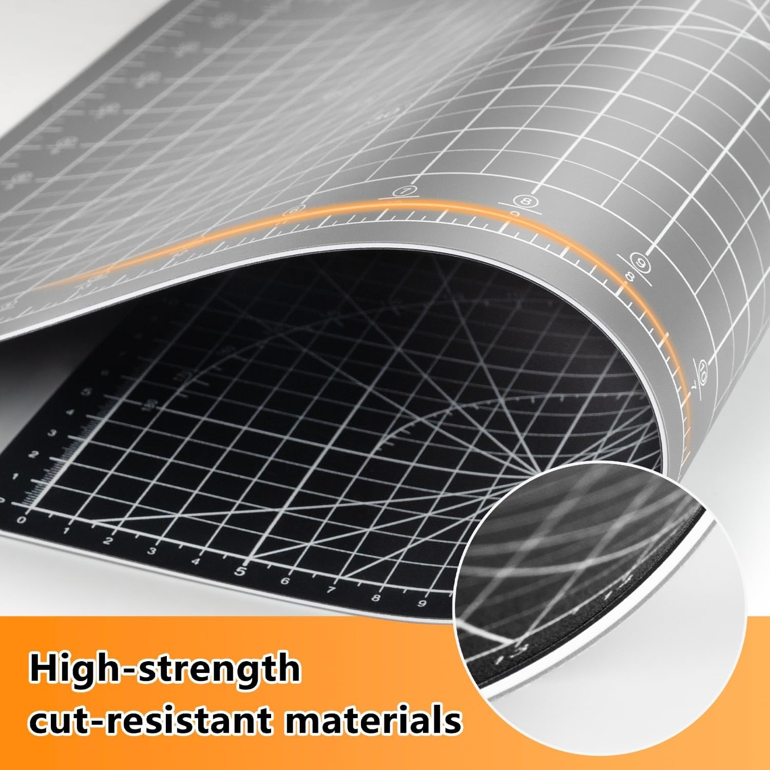 Ecraft Large Self Healing Cutting Mat: 24″ x 36″ Double 36L x 24W, Grey/Black