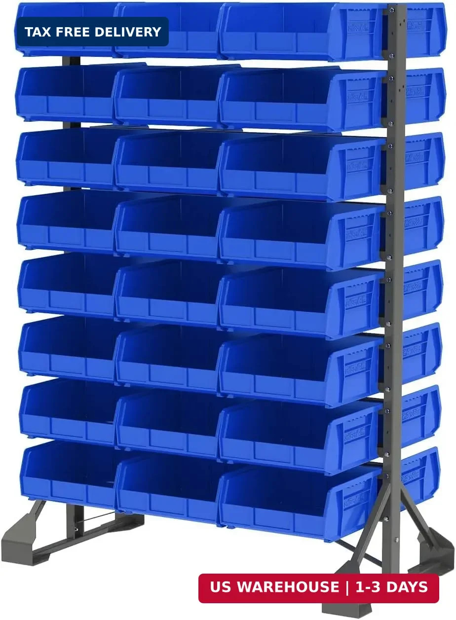 Stackable Black Storage Bins – 6-Pack for Garage & Pantry Organization
