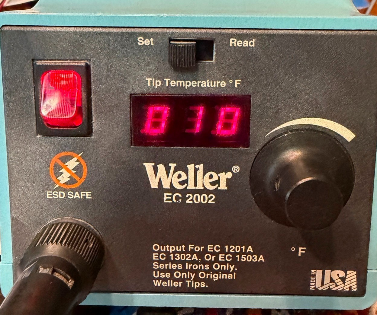 Weller EC2002 Soldering Station with EC1302A Soldering Iron AS-IS read descrip