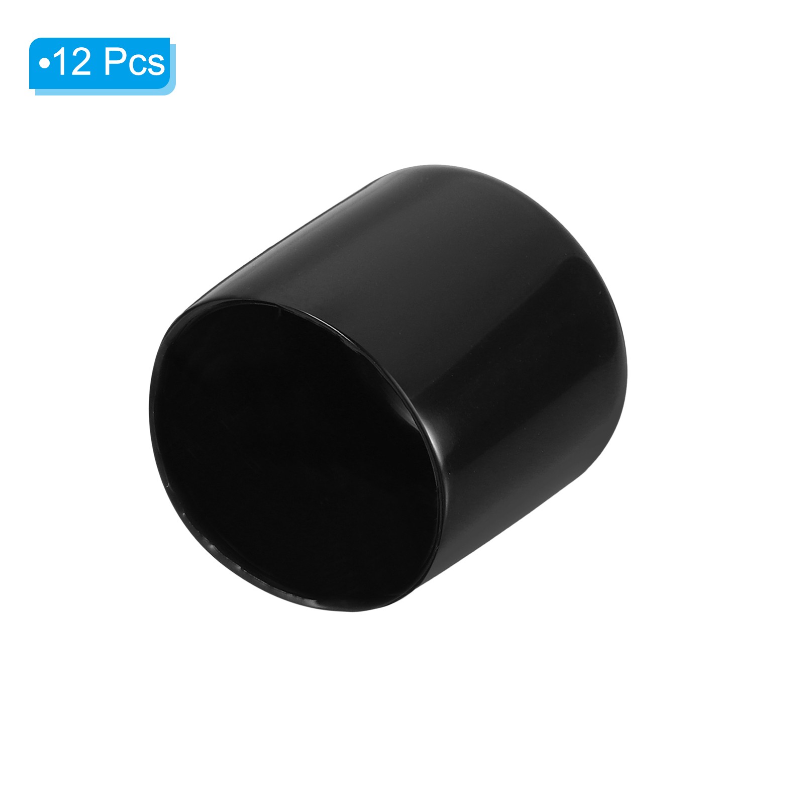 12 Pcs 1-1/4″ ID Round Rubber End Caps Flexible Rubber Bolt Covers Caps Black