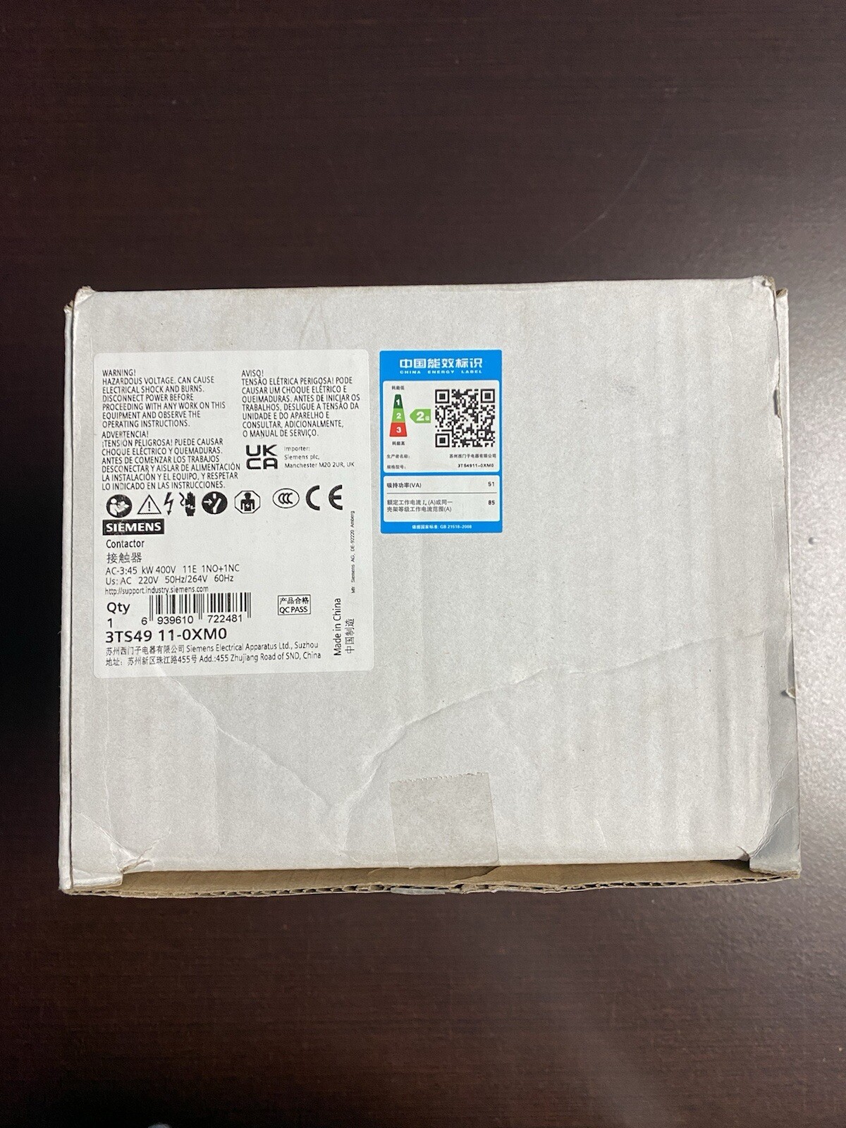 Siemens Contactor 3TS49 11-OXMO US:AC/220v 50Hz/264V HW400V