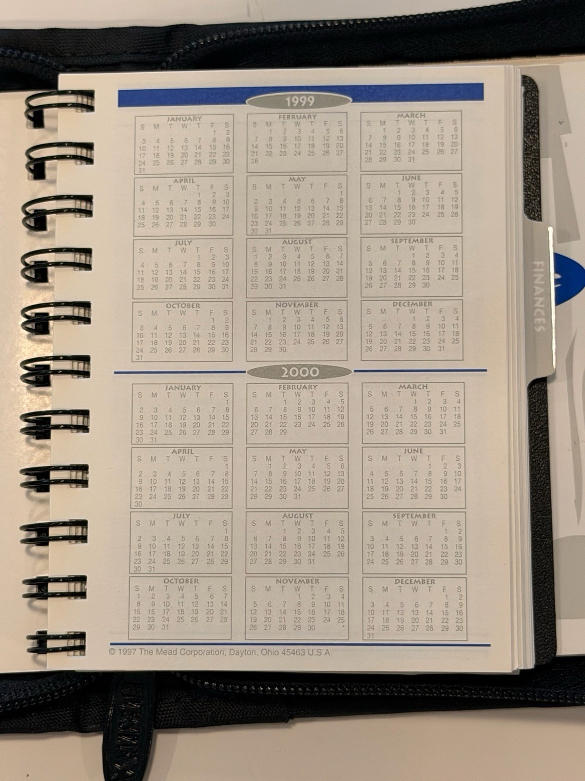 Mead Five Star Mini Fat Little Day Planner Black Vtg 1996 Unused Binder