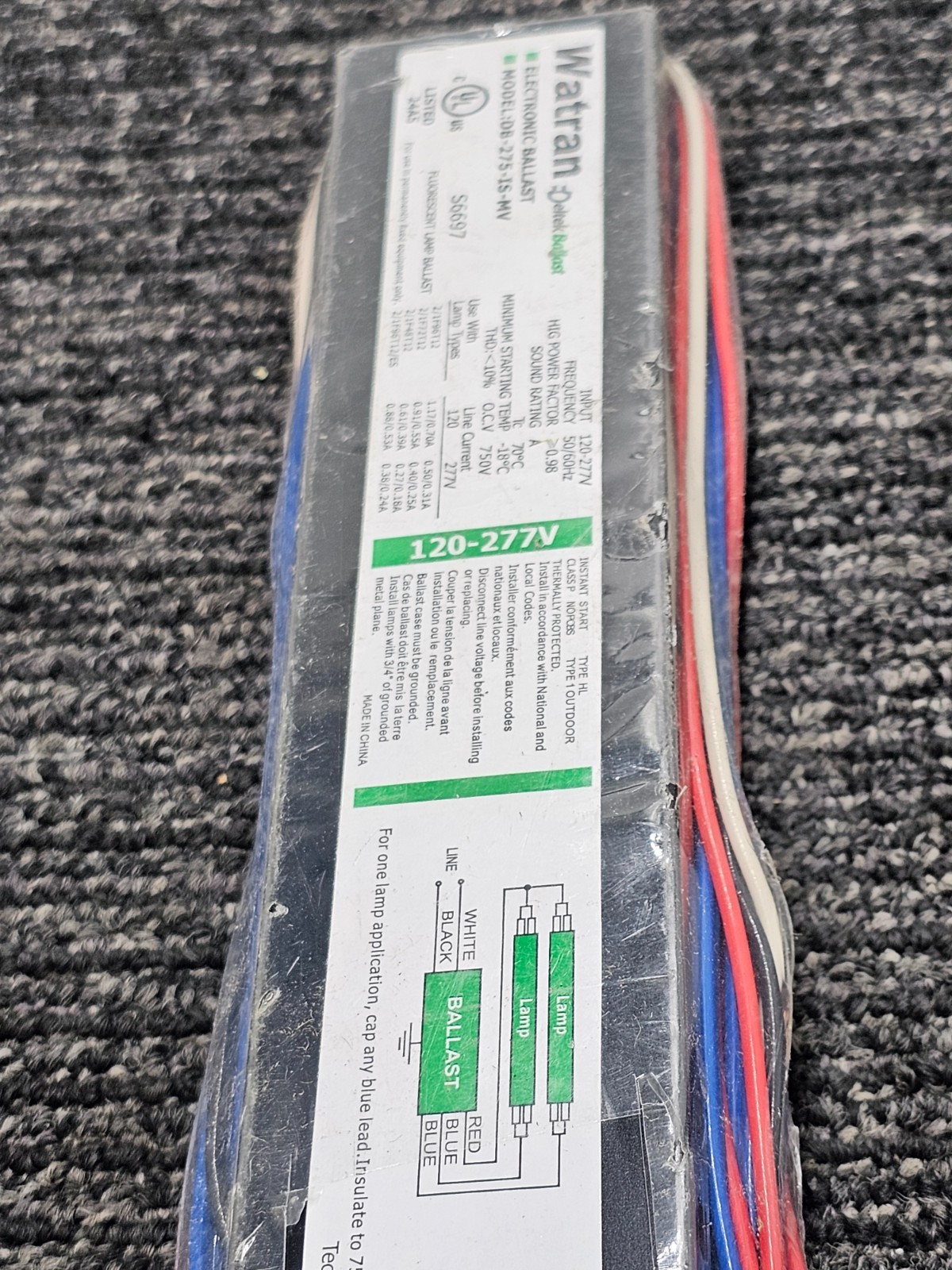 (QTY 3) Watran Deltek DB-275-IS-MV Electronic Ballast 120-277V Frequency 50/60Hz