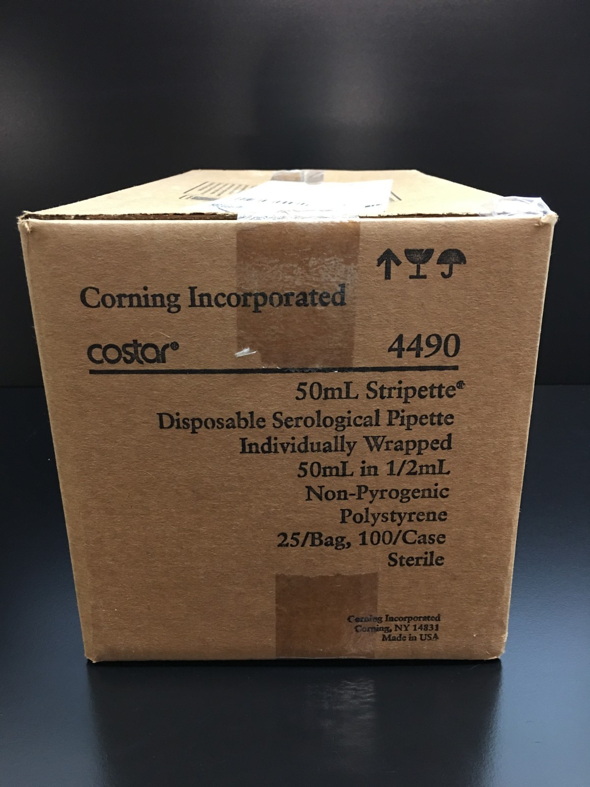 Corning Costar REF 4490 Stripette Serological Pipets Polystyrene 50mL Case