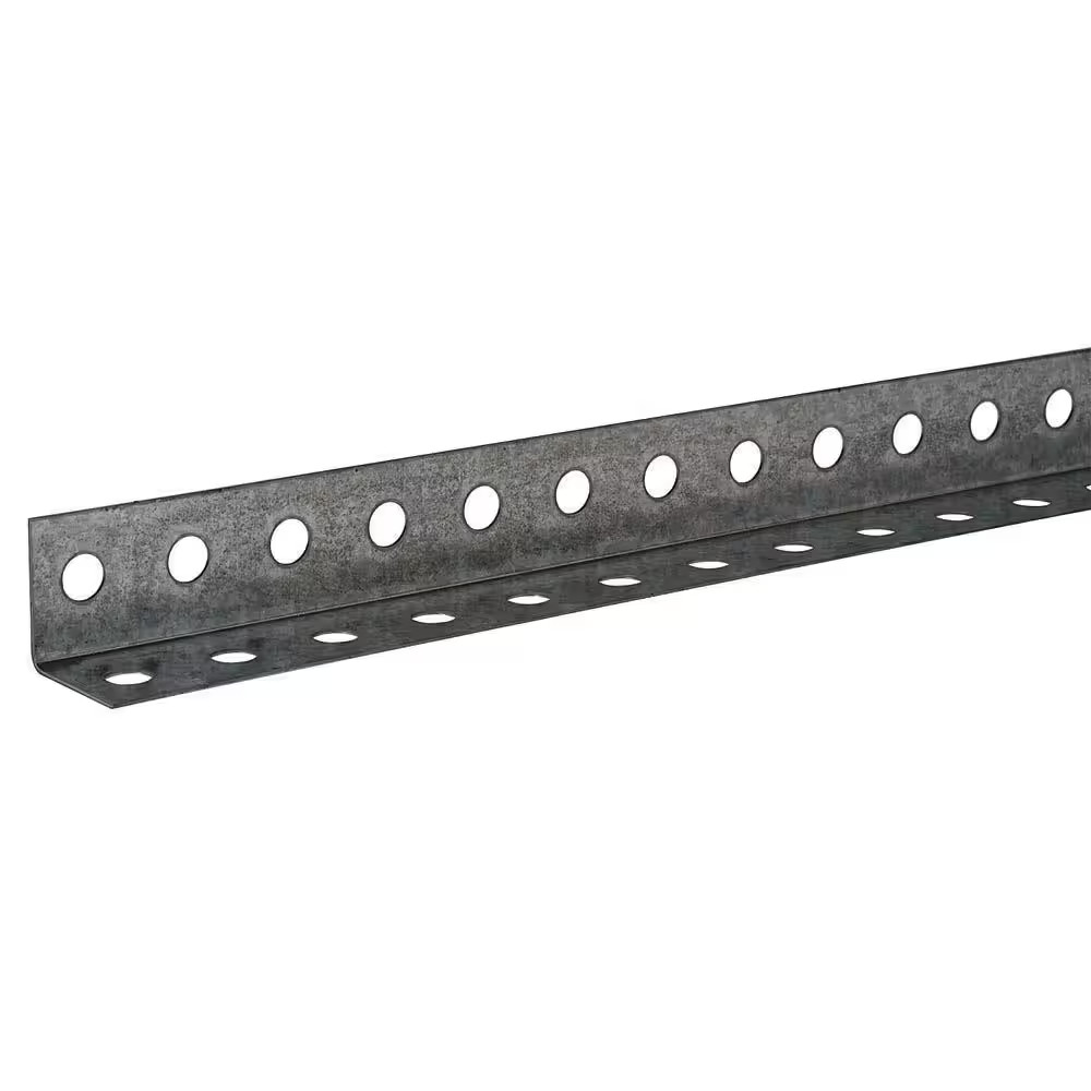 1-1/4 In. X 4 Ft.-12 Gauge Thick Zinc Plated Perforated Steel Angle Metal Stock
