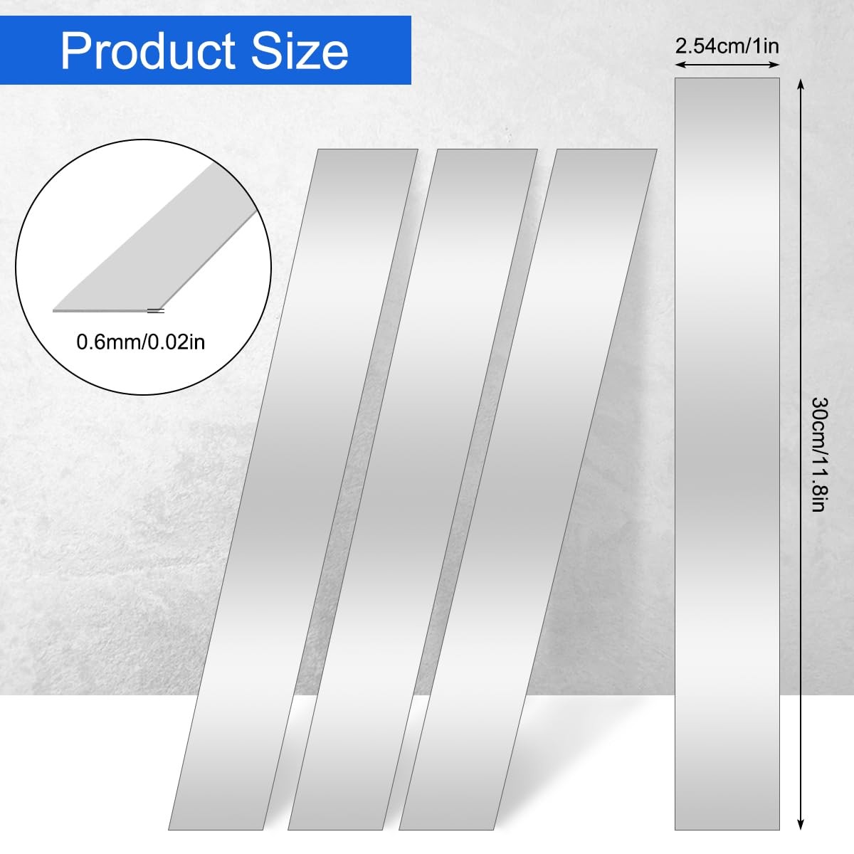 10 Pcs Sheet Metal Strips,12» Length,1» Width, 0.02» Thickness,Thin Flat Meta