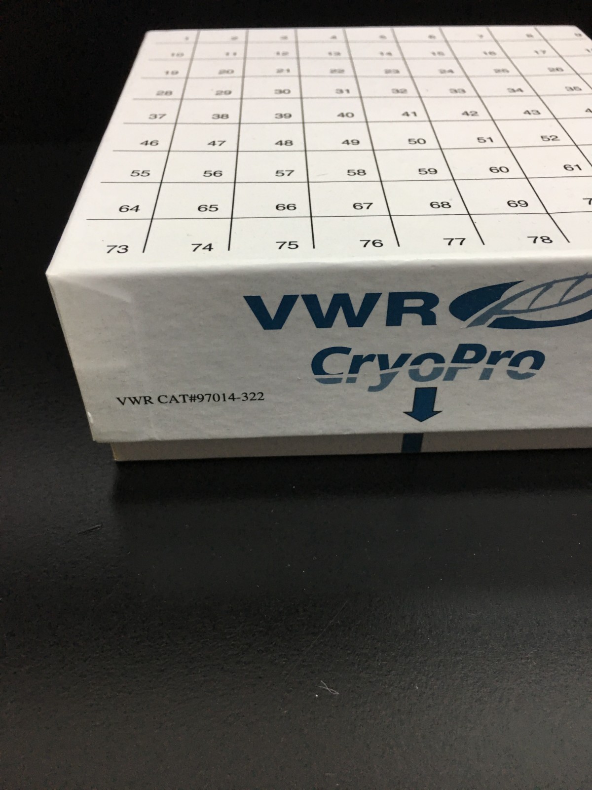 VWR Cat No 97014-322 Cryopro Fiberboard Storage Box With Dividers