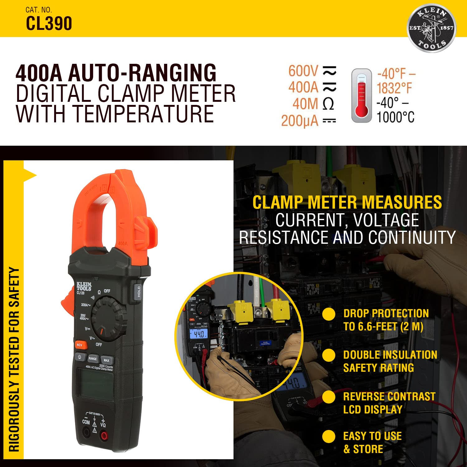 Digital Clamp Meter Set with Line Splitter for Accurate Measurements