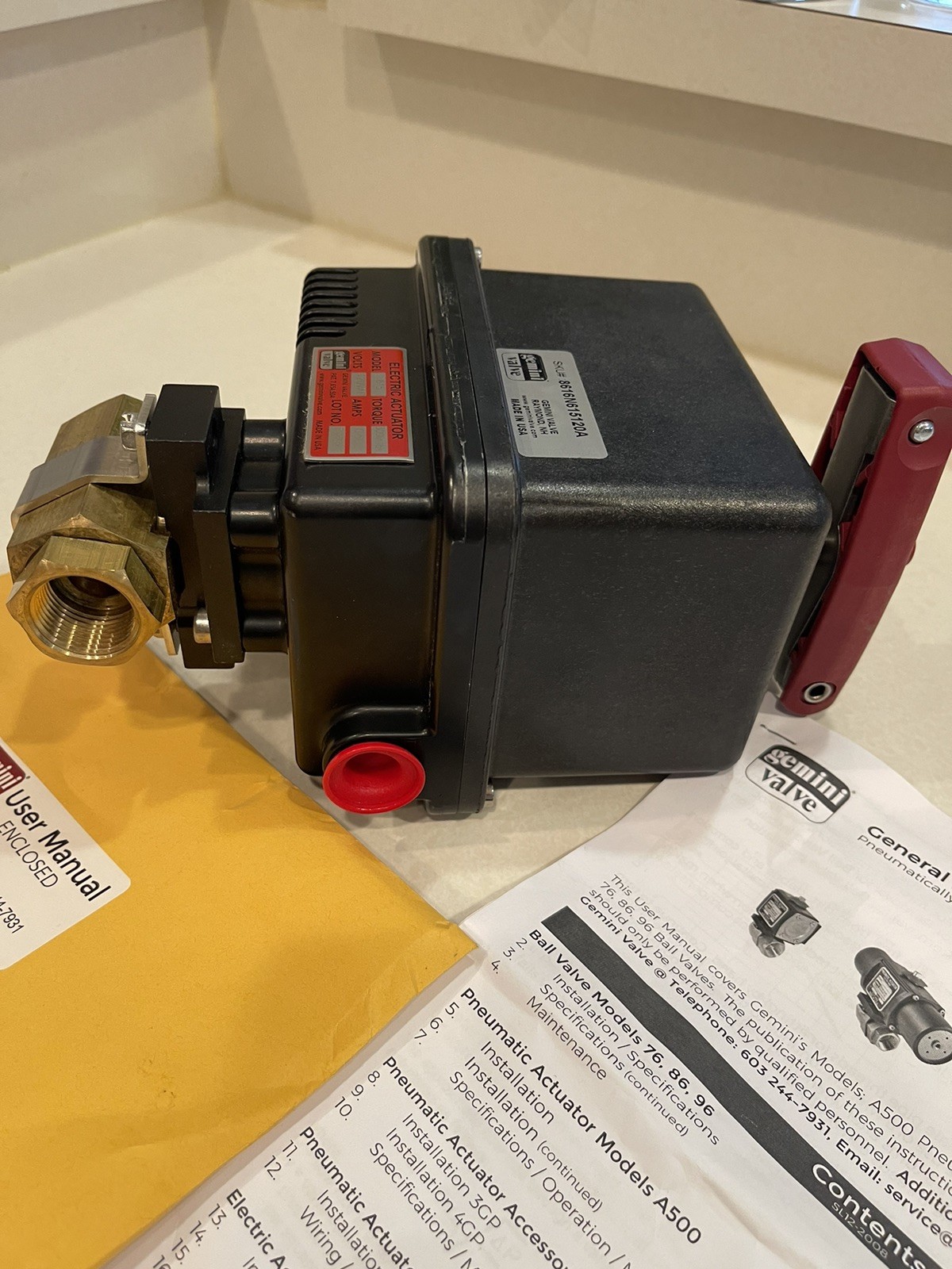 Gemini Valve 615 Actuator 120VAC NEW 300in.lbs New.