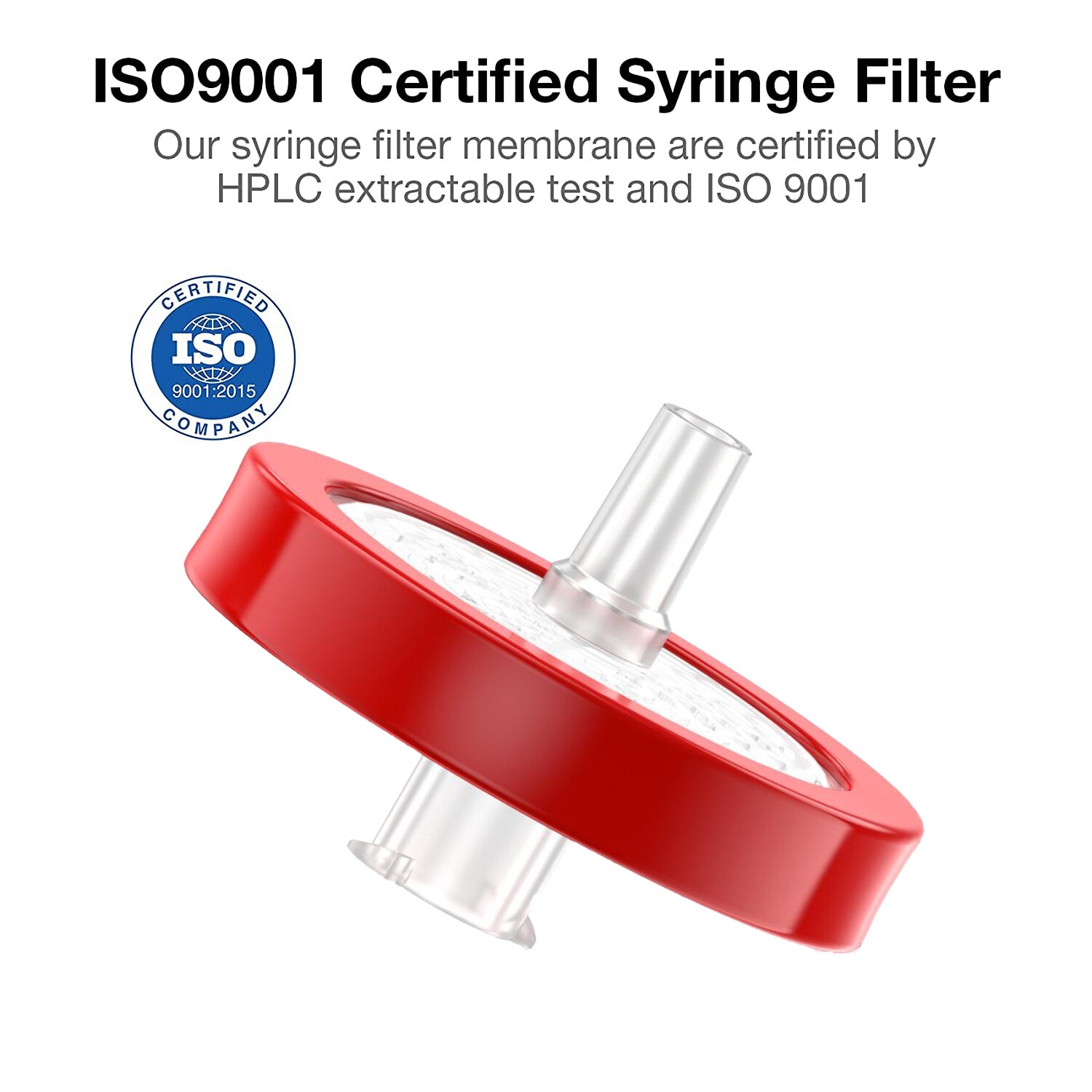 40Pcs HPLC Syringe Filters 0.45μm 25mm PTFE Membrane Female Luer Lock High Flow