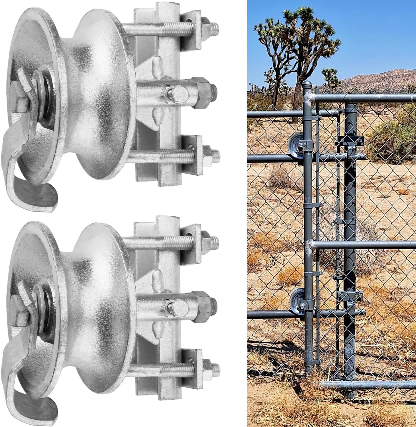 Rolling Gate Wheels, Sliding Gate Rollers, Rear Pipe Track Wheels for 1 7/8″ or