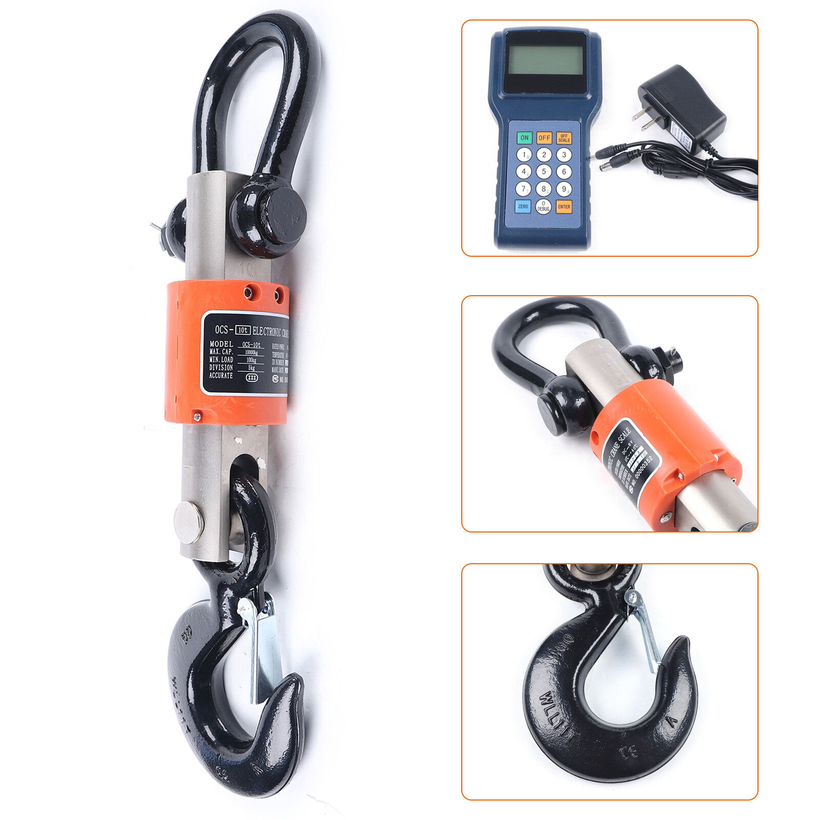 10000kg 10T HD Wireless Electronic Digital Hanging Crane Scale W/ Handheld Meter