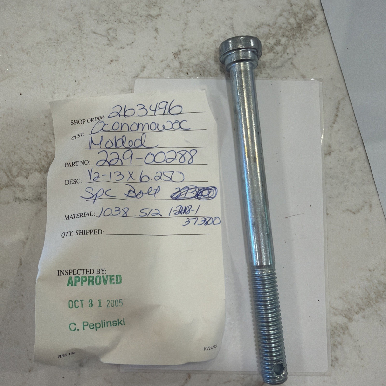 1/2-13 x 6.250 Bolt