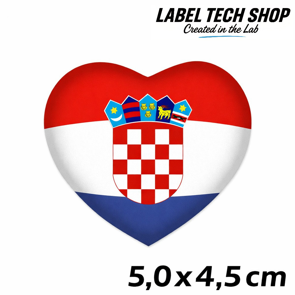 Croatia Hrvatska Croatia Heart Sticker – Croatia Car Laptop Helmet – 5.0 x 4.5